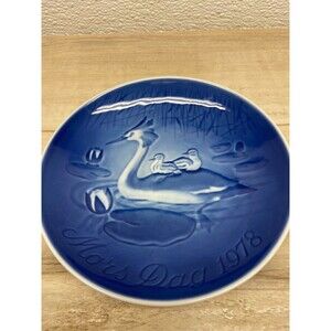 Vtg 1978 B & G Copenhagen Porcelain Plate Mothers Day Heron Bird & Baby Chicks